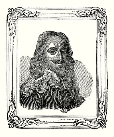 Carlos I nasceu em 1600, foi coroado em 1625 e decapitado em 1649 (gravura). de English School