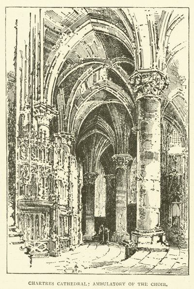 Catedral de Chartres, Ambulatório do Coro (gravura) de English School