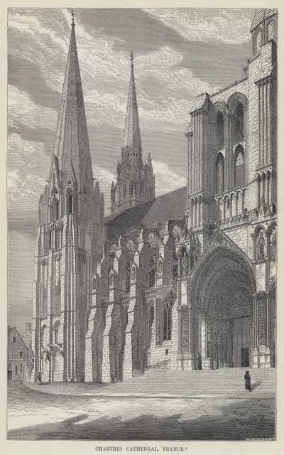 Catedral de Chartres, França (gravura) de English School