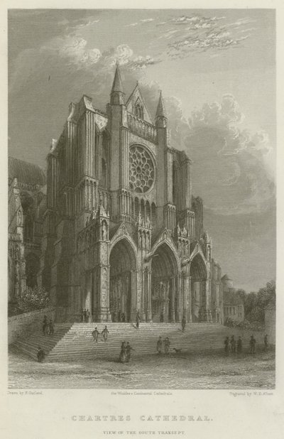 Catedral de Chartres, Vista do Transepto Sul (gravura) de English School