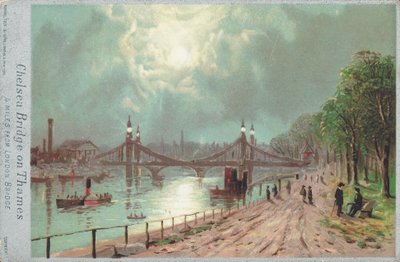 Chelsea Bridge no rio Tamisa de English School