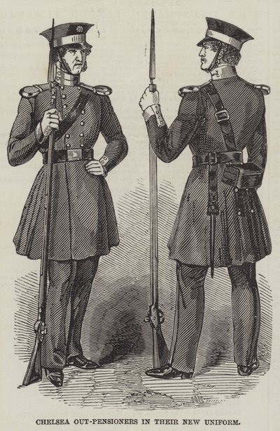 Chelsea Out-Pensioners em seu Novo Uniforme (gravura) de English School