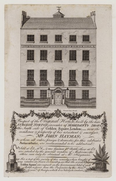 Químicos e farmacêuticos, Sr. John Hayman, cartão comercial de English School