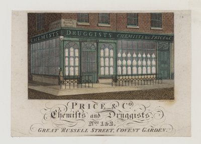 Químicos e Farmacêuticos, Price & Co, trade card de English School