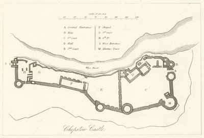 Castelo de Chepstow (gravura) de English School