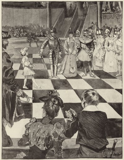Torneio de xadrez com peças vivas no Henglers Circus de English School