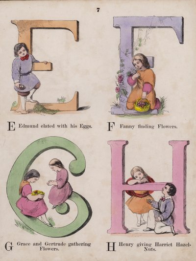 Alfabeto infantil (gravura colorida) de English School