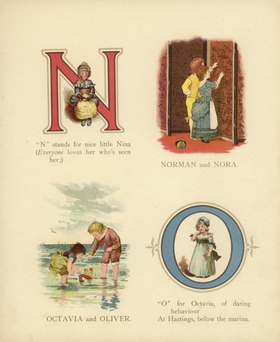 Nomes de crianças: Norman, Nora, Octavia, Oliver (cor litho) de English School
