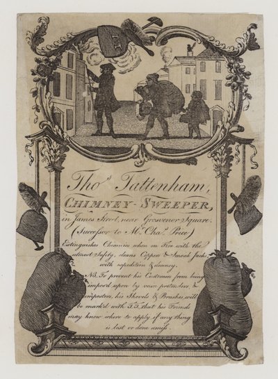Chimney Sweeps, Thomas Tattenham, cartão comercial de English School