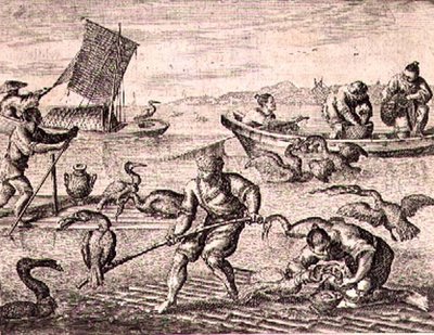 Pescadores chineses que utilizam corvos-marinhos para capturar peixe, ilustração de uma descrição das embaixadas na China de English School