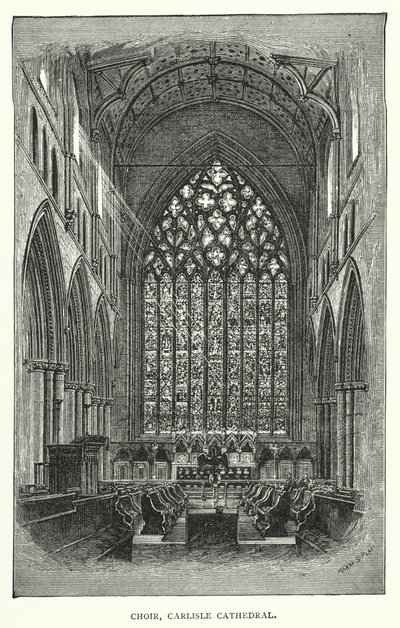 Coro, Catedral de Carlisle (gravura) de English School