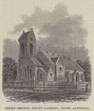 Igreja de Cristo, Monte Gambier, Austrália do Sul (gravura) de English School