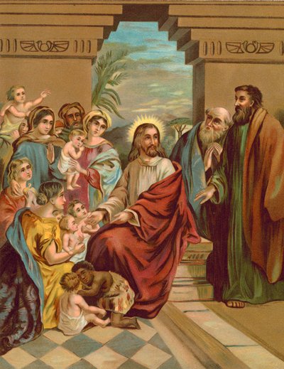 Cristo abençoando as crianças de English School