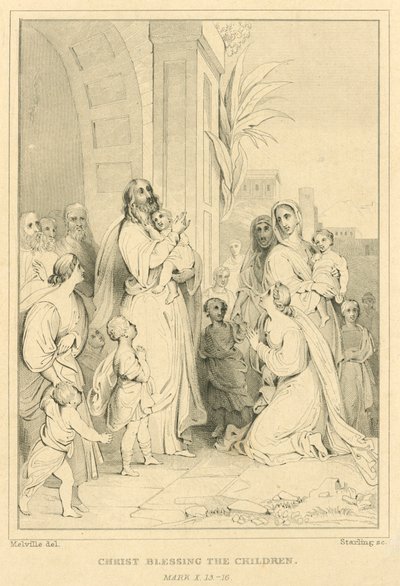 Cristo abençoando as crianças, Marcos X, 13-16 de English School