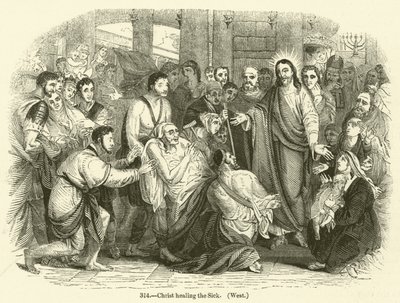 Cristo curando o Doente, Oeste (gravura) de English School