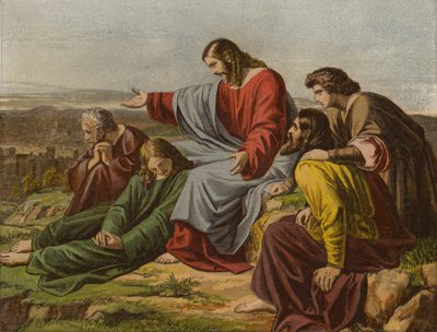Cristo chorando sobre Jerusalém (chromolitho) de English School