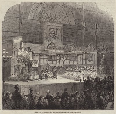 Entretenimentos de Natal no Palácio de Cristal (gravura) de English School