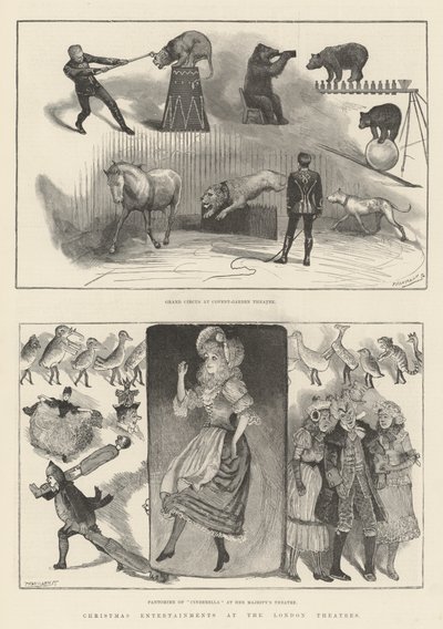Animações de Natal nos Teatros de Londres (gravura) de English School