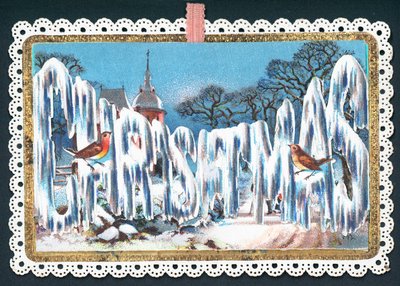 Natal fraseio no gelo, cartão de Natal de English School