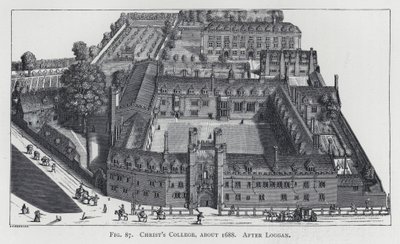Christ "s College, por volta de 1688, após Loggan de English School