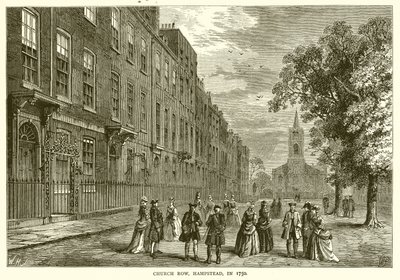 Church Row, Hampstead, em 1750 de English School