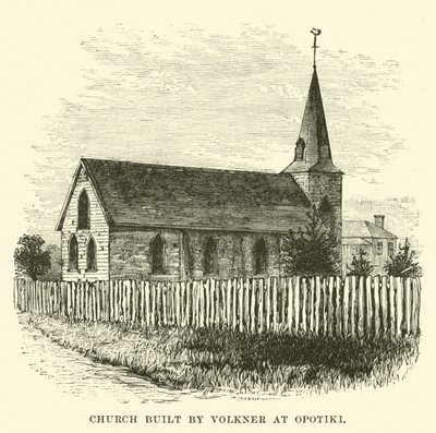 Igreja construída por Volkner em Opotiki de English School