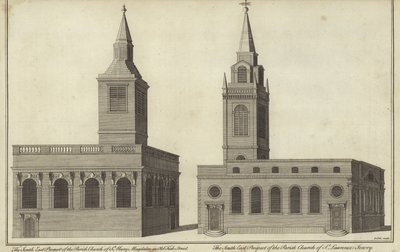 Igreja, de, st. Mary magdalen, em, peixe velho, rua, e, igreja, de, st lawrence, judaísmo, londres de English School