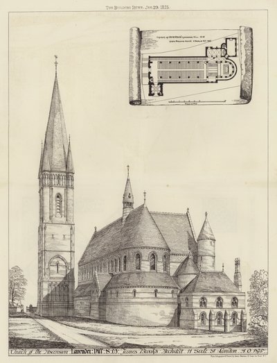 Igreja da Ascensão, Lavender Hill, SW (gravura) de English School