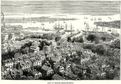 Cidade de Boston, Massachusetts (gravura) de English School