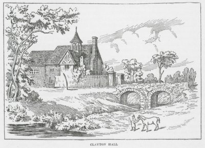 Clayton Hall (litografia) de English School
