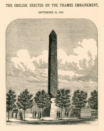 Agulha De Cleopatras; O Obelisco Erguido no Thames Embankment, 12 de setembro de 1878 de English School