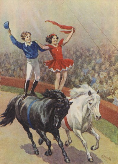 Crianças inteligentes, nascidas e criadas no circo (litografia a cores) de English School