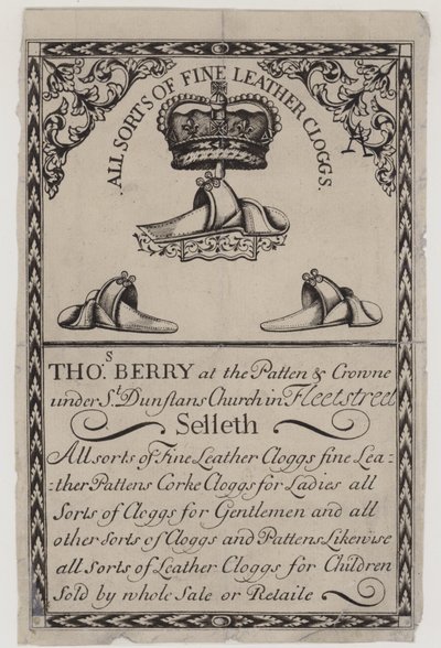 Clog Makers, Thomas Berry, cartão comercial de English School
