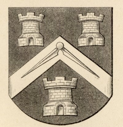 Brasão de armas da Companhia dos Maçons, de "A História da Maçonaria, volume II", publicado por Thomas C. Jack, Londres, 1883 de English School