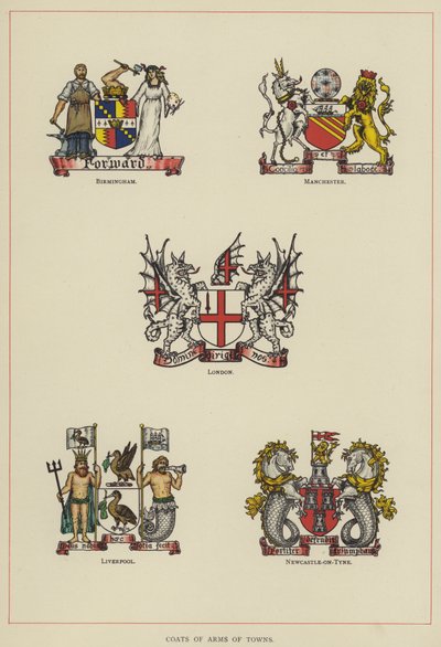 Brasões de armas das cidades (cor litho) de English School
