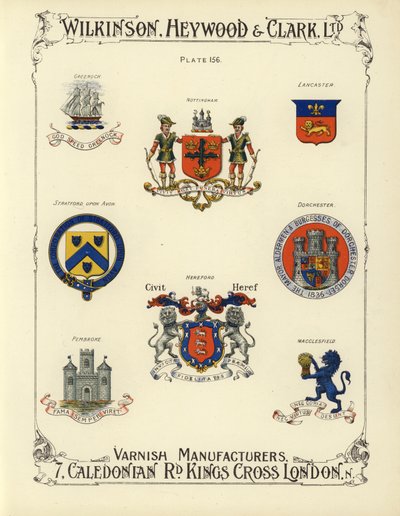 Escudos de armas das cidades britânicas (chromolitho) de English School