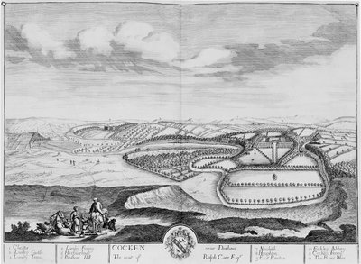 Cocken perto de Durham, c.1710 (gravura) de English School
