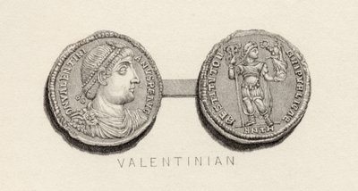 Moeda da época de Valentinian de English School