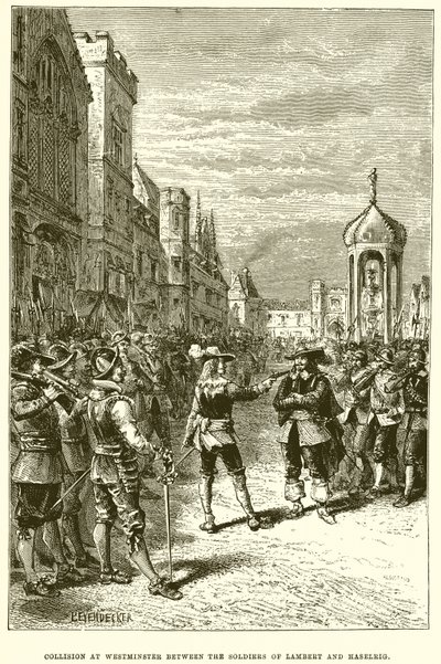 Colisão em Westminster entre os soldados de Lambert e Haselrig de English School