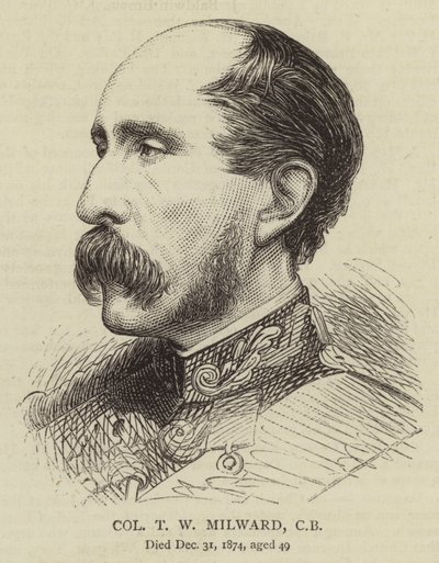 Coronel T W Milward, CB (gravura) de English School