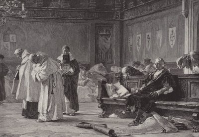 Colombo perante o Conselho de Salamanca (gravura) de English School