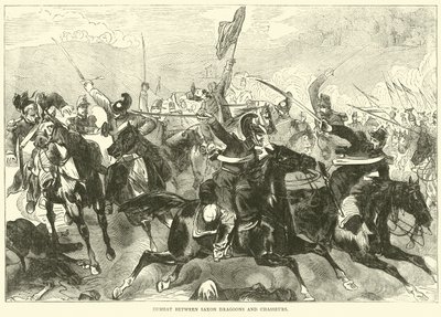 Combate entre os dragões saxões e os caçadores, setembro de 1870 de English School