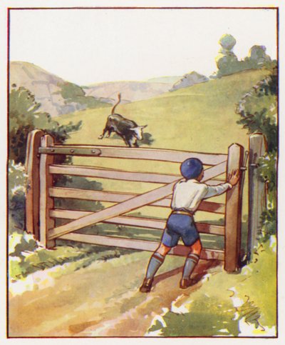 Comandos: Fechar o portão rapidamente (litografia a cores) de English School