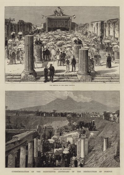 Comemoração do 18º Centenário da Destruição de Pompeia (gravura) de English School