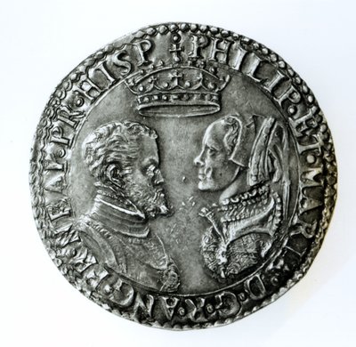 Xelão comemorativo para o casamento de Filipe II de Espanha (1527-98) e Maria I da Inglaterra (1516-58) 1554 (prata) de English School