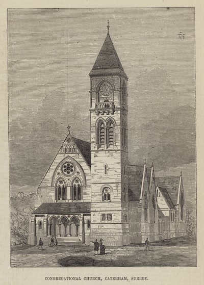 Igreja Congregacional, Caterham, Surrey (gravura) de English School