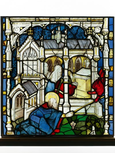Painel Conservado da Grande Janela Leste na Catedral de York: &39;São João Mede o Templo&39; de English School