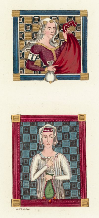 Constance Queen Of Castille (gravura a cores) de English School