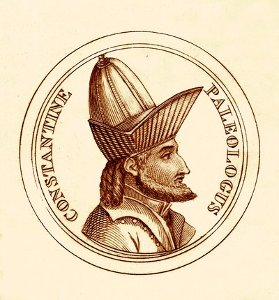 Constantine Paleologus, ilustração do The Universal Historical Dictionary, de George Crabb, publicado em 1825 (imagem digitalmente aprimorada) de English School