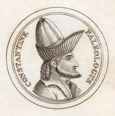 Constantine XI Palaiologus, do &39;Crabb&39;s Historical Dictionary&39;, publicado em 1825 de English School